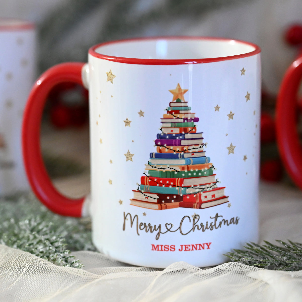 Christmas Book Tree Mug | Personalised