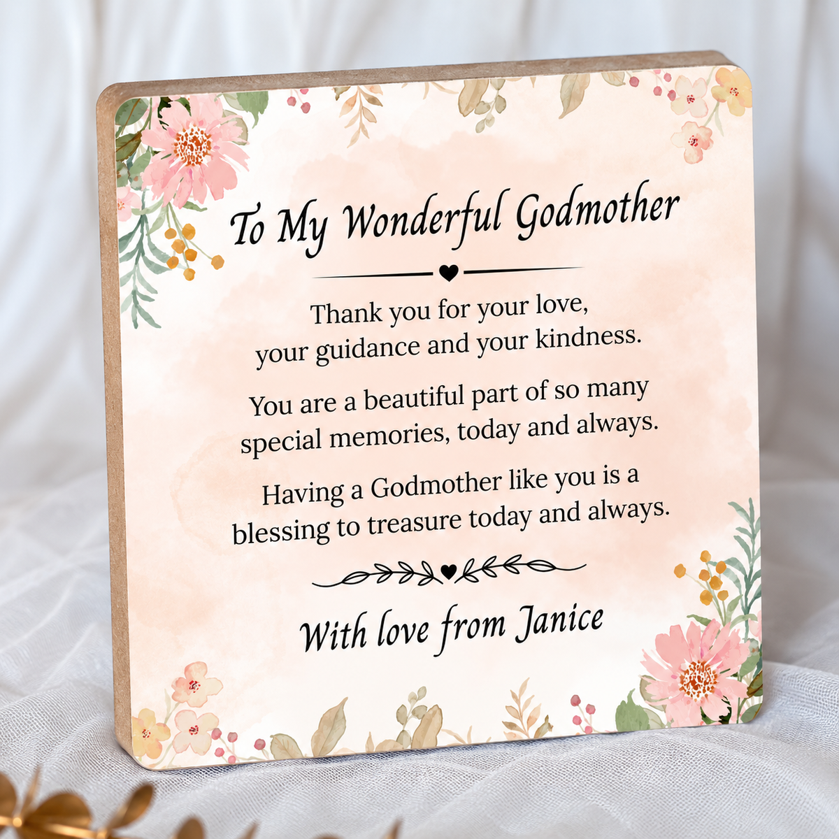 Godmother Custom Text Frame | Gift Box Ready
