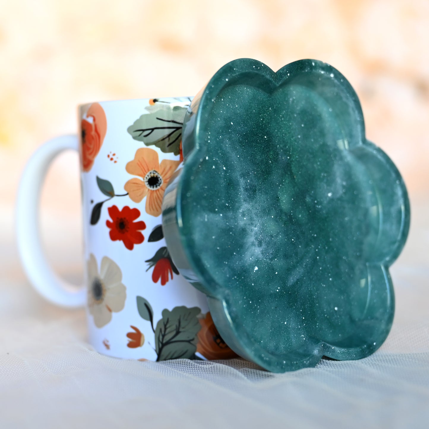 Mug & Resin Coaster Gift Box | Floral Edition