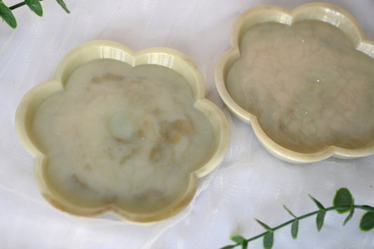 Handmade Resin Flower Coasters | Set of 2 in Sage | Ready to Ship