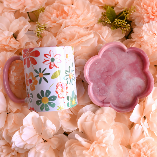 Mug & Resin Coaster Gift Box | Pink Floral Edition | Ready to Ship
