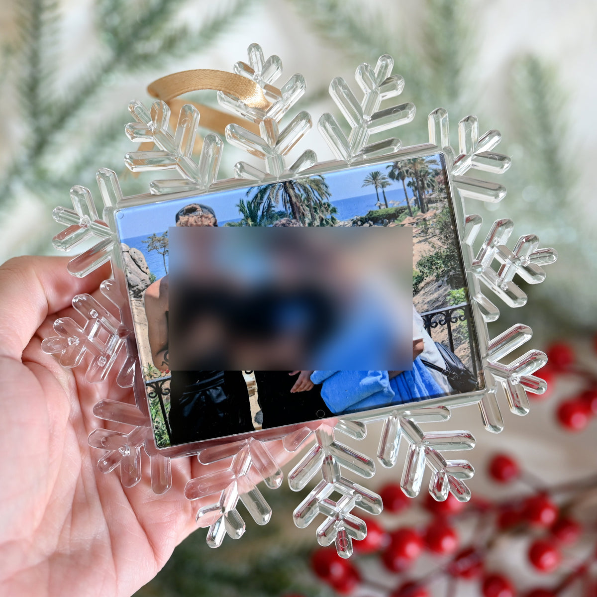 Snowflake Ornament | Double-Sided Photo | 14cm | Gift Box Ready