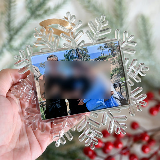 Snowflake Ornament | Double-Sided Photo | 14cm | Gift Box Ready