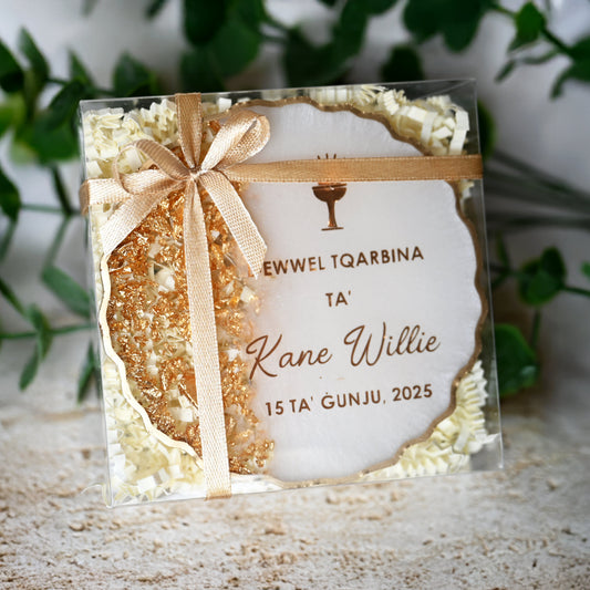 10cm Resin Coasters | Personalised Keepsakes | Boxed Edition