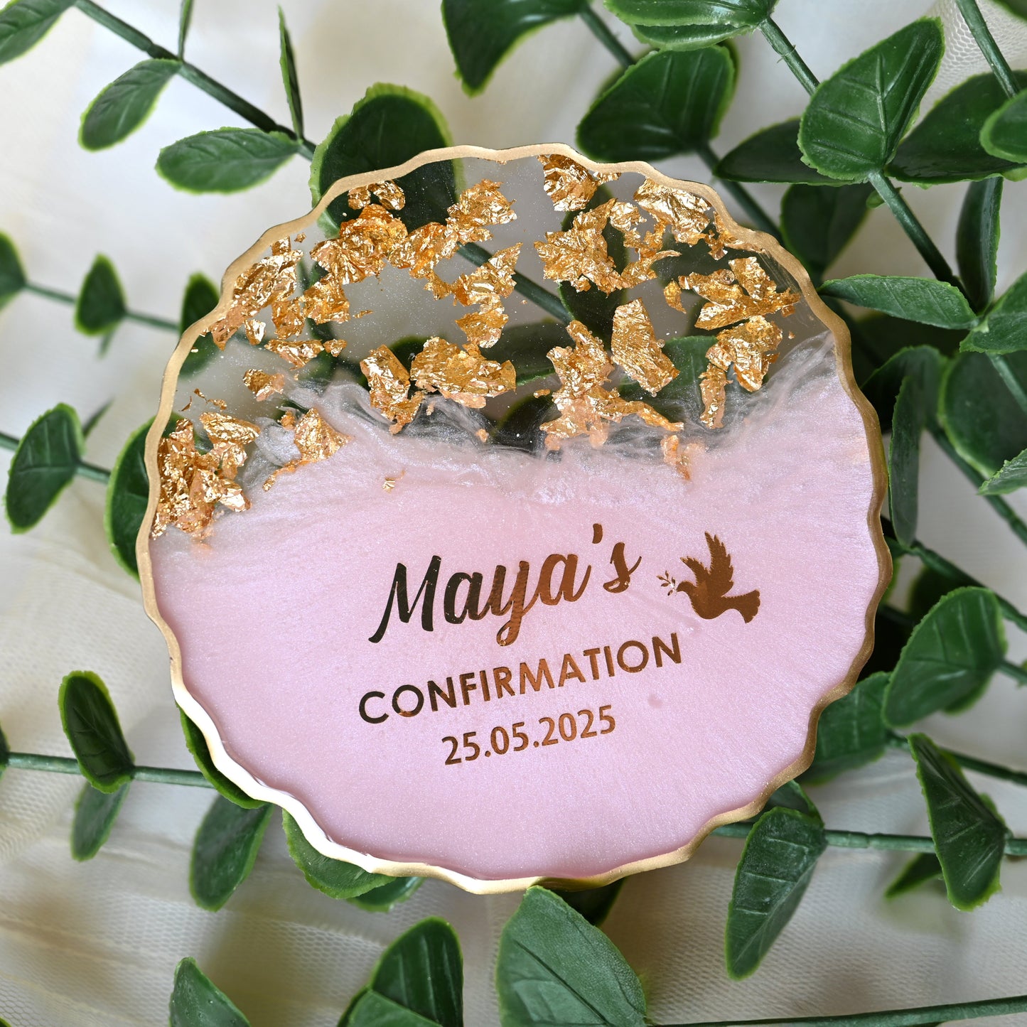 10cm Resin Coasters | Personalised Keepsakes | Organza Bags