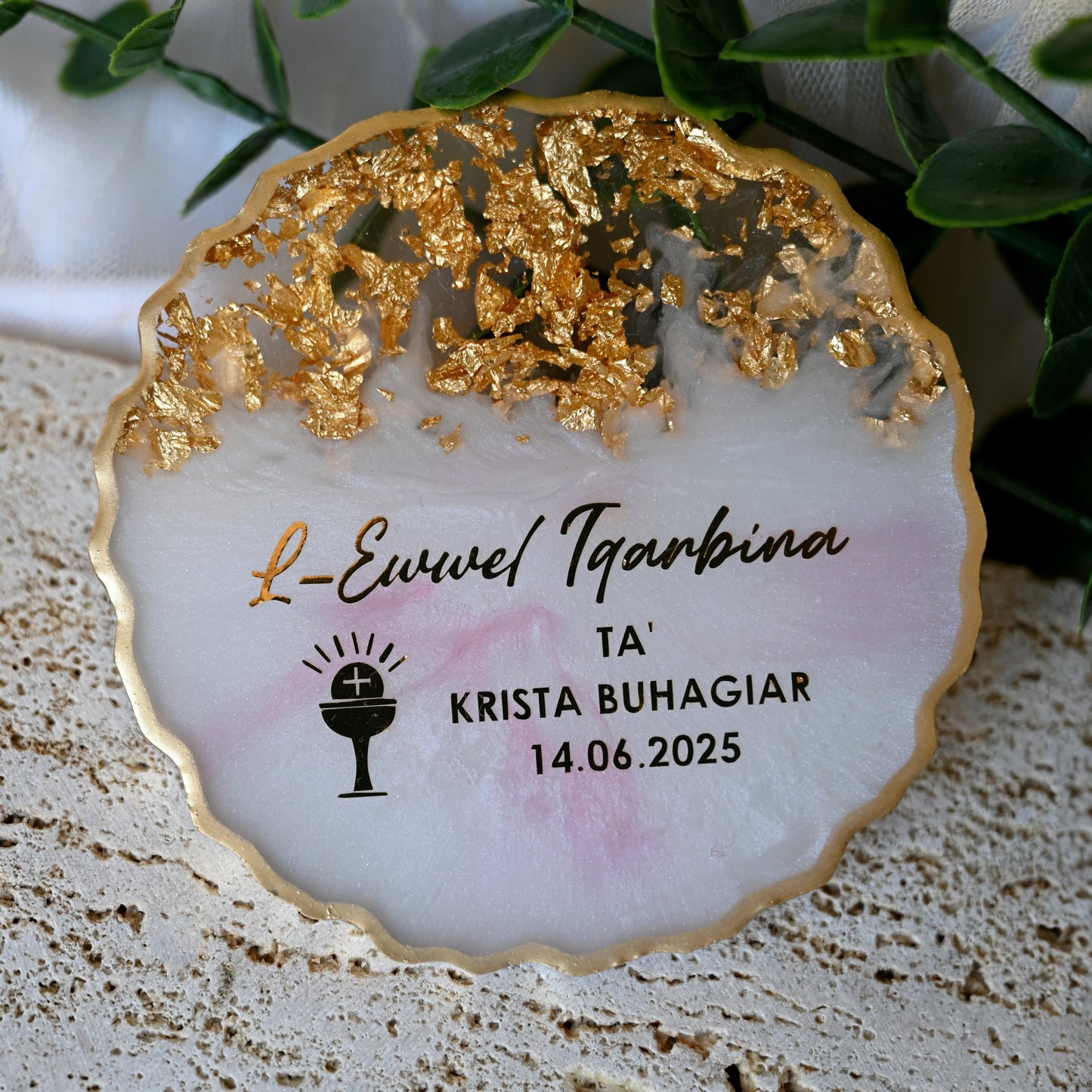 10cm Resin Coasters | Personalised Keepsakes | Organza Bags