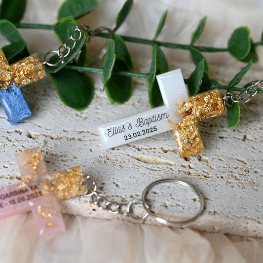 Resin Cross Keychain | Personalised Design