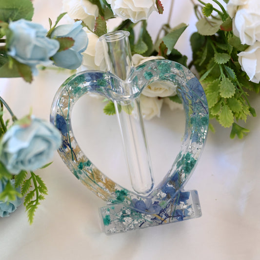 Heart Resin Vase | Real Dried Flowers | Custom Made