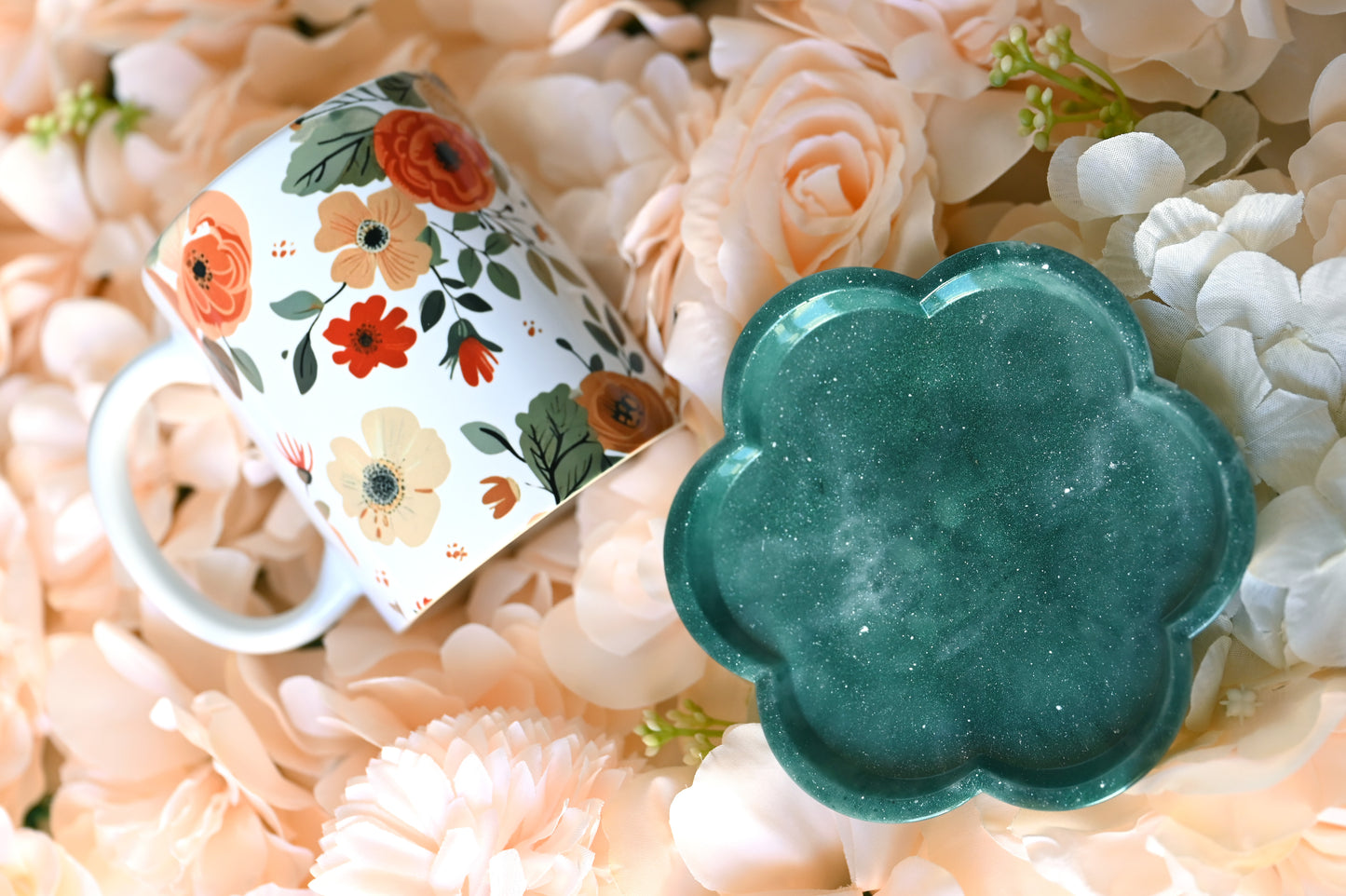 Mug & Resin Coaster Gift Box | Floral Edition