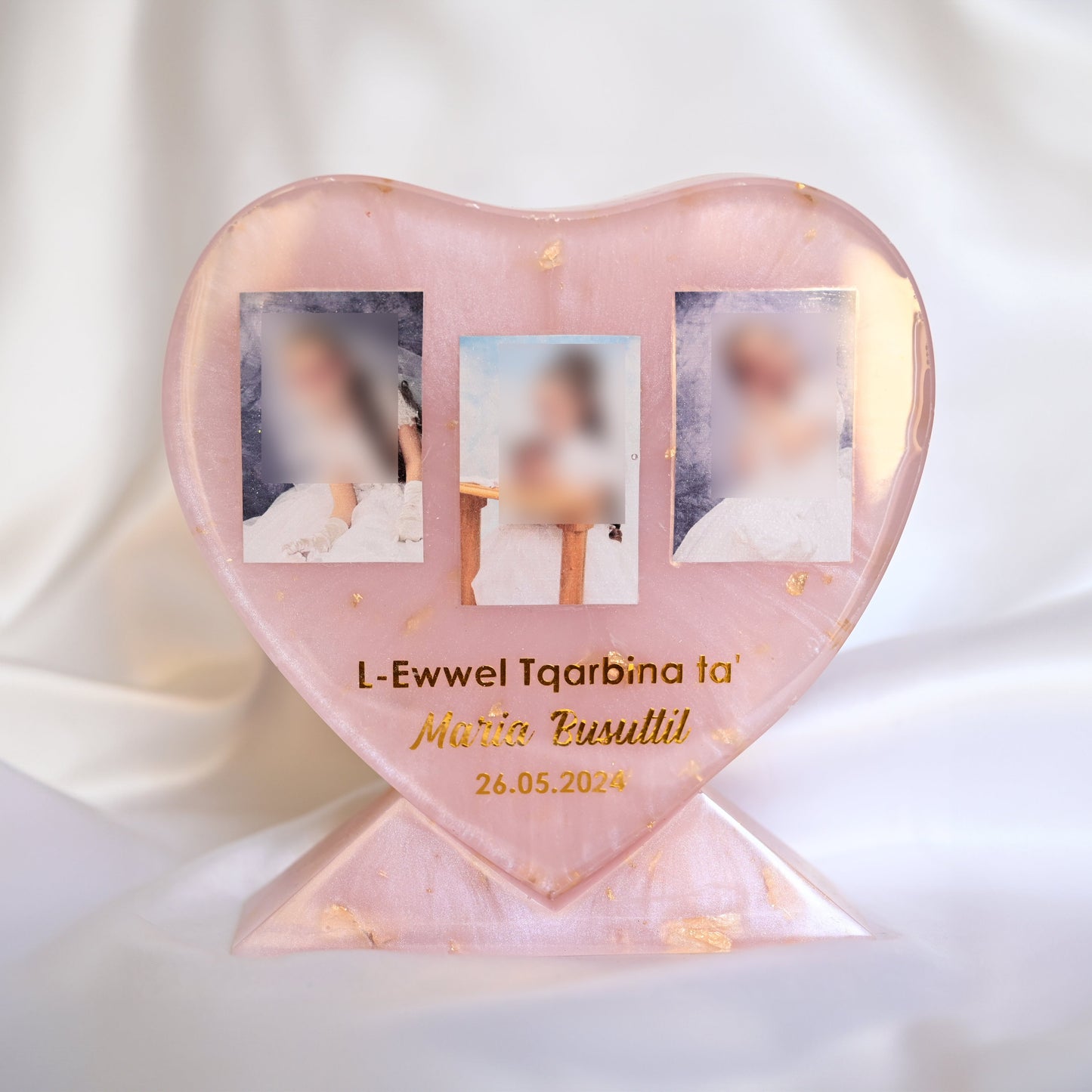 Freestanding Heart Photo Keepsake | Personalised Resin Gift