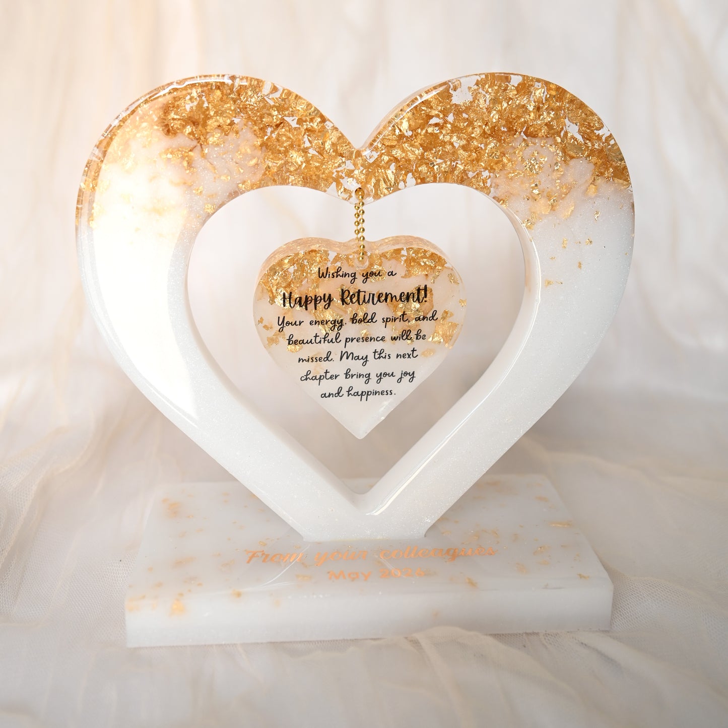 Personalised Heart Quote Keepsake | Solid Colour Edition