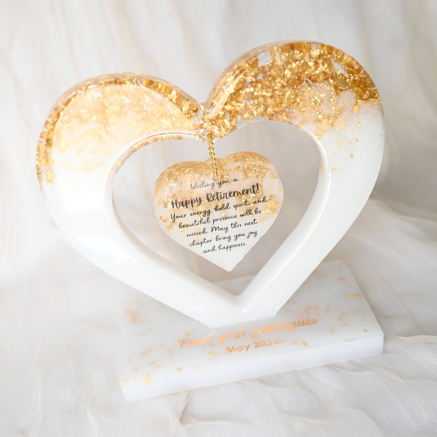 Personalised Heart Quote Keepsake | Solid Colour Edition