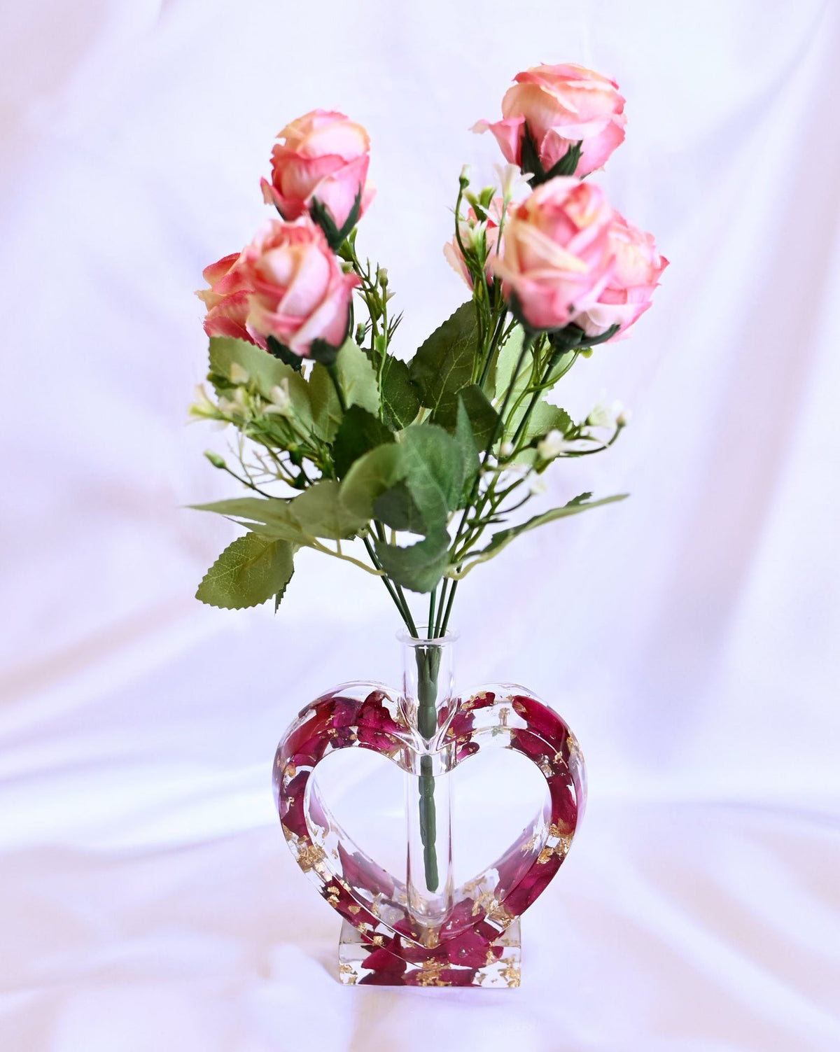 Heart Resin Vase | Real Dried Flowers | Custom Made