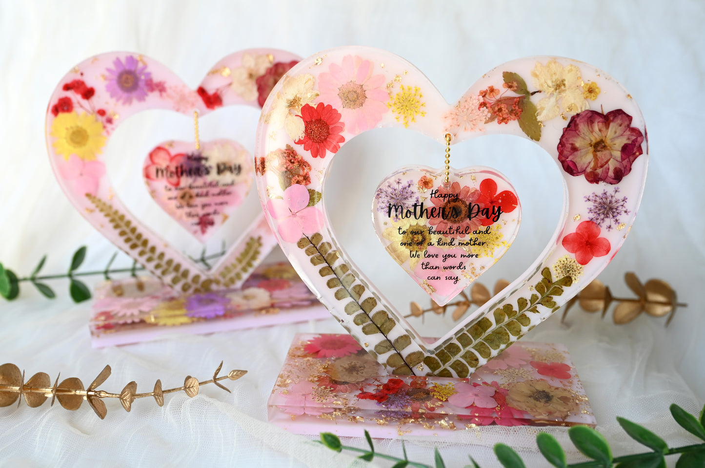 Personalised Heart Quote Keepsake | Dried Flower Edition