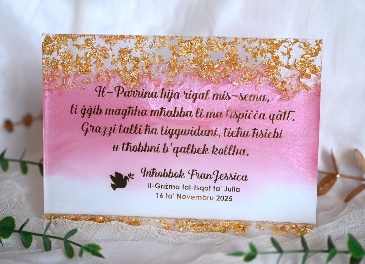 Custom Resin Message Frame | Gift-Ready Packaging
