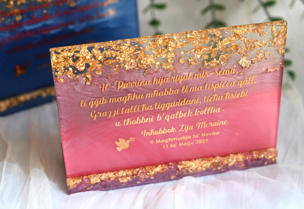 Custom Resin Message Frame | Gift-Ready Packaging
