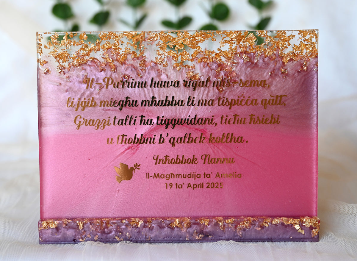 Custom Resin Message Frame | Gift-Ready Packaging