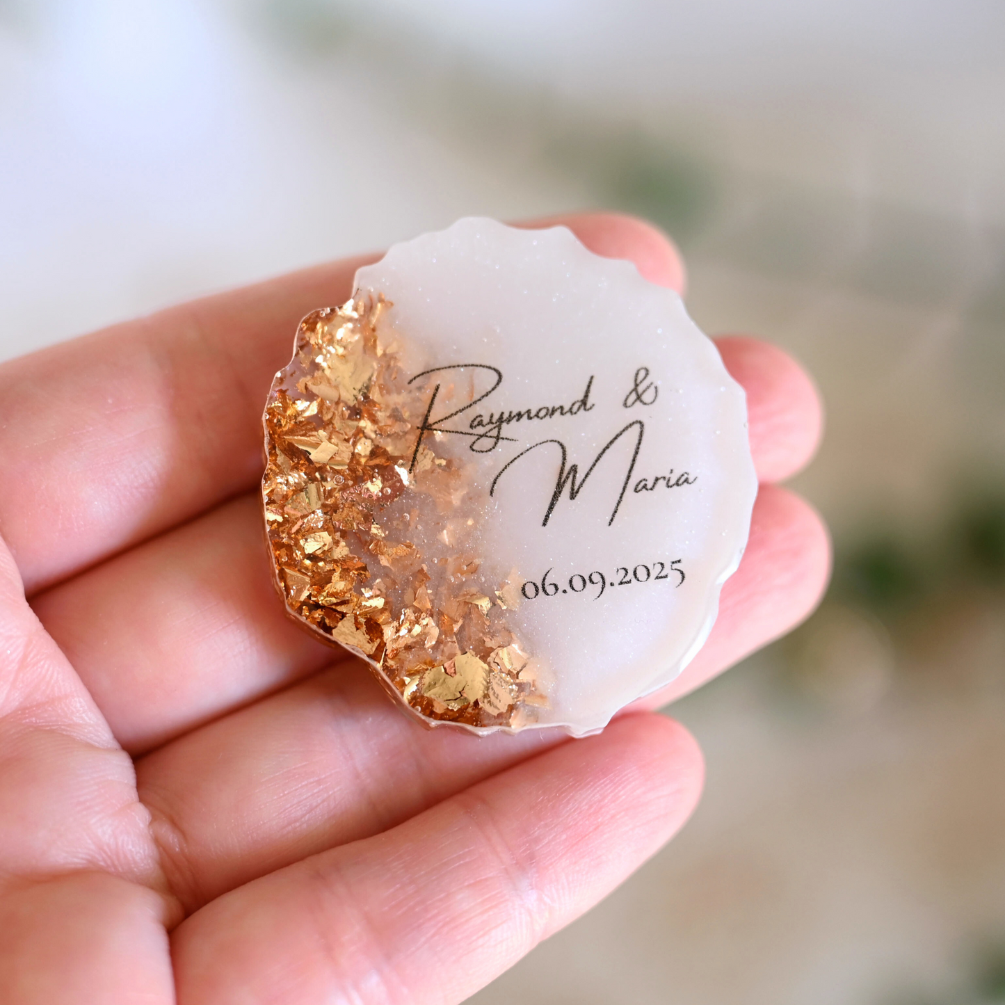 Personalised Wedding Souvenir Magnets | 4cm Keepsakes