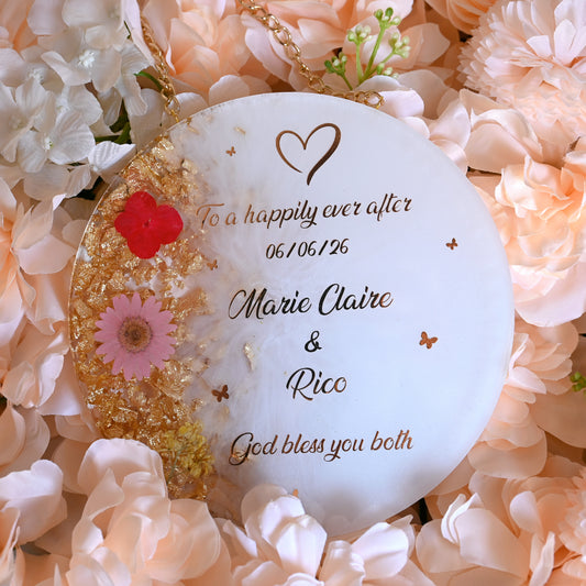 Personalised Wedding Resin Frame | Hanging Chain Included
