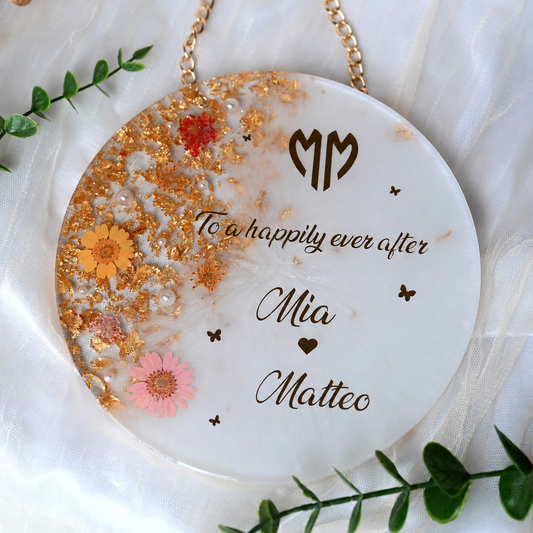 Personalised Wedding Resin Frame | Hanging Chain Included