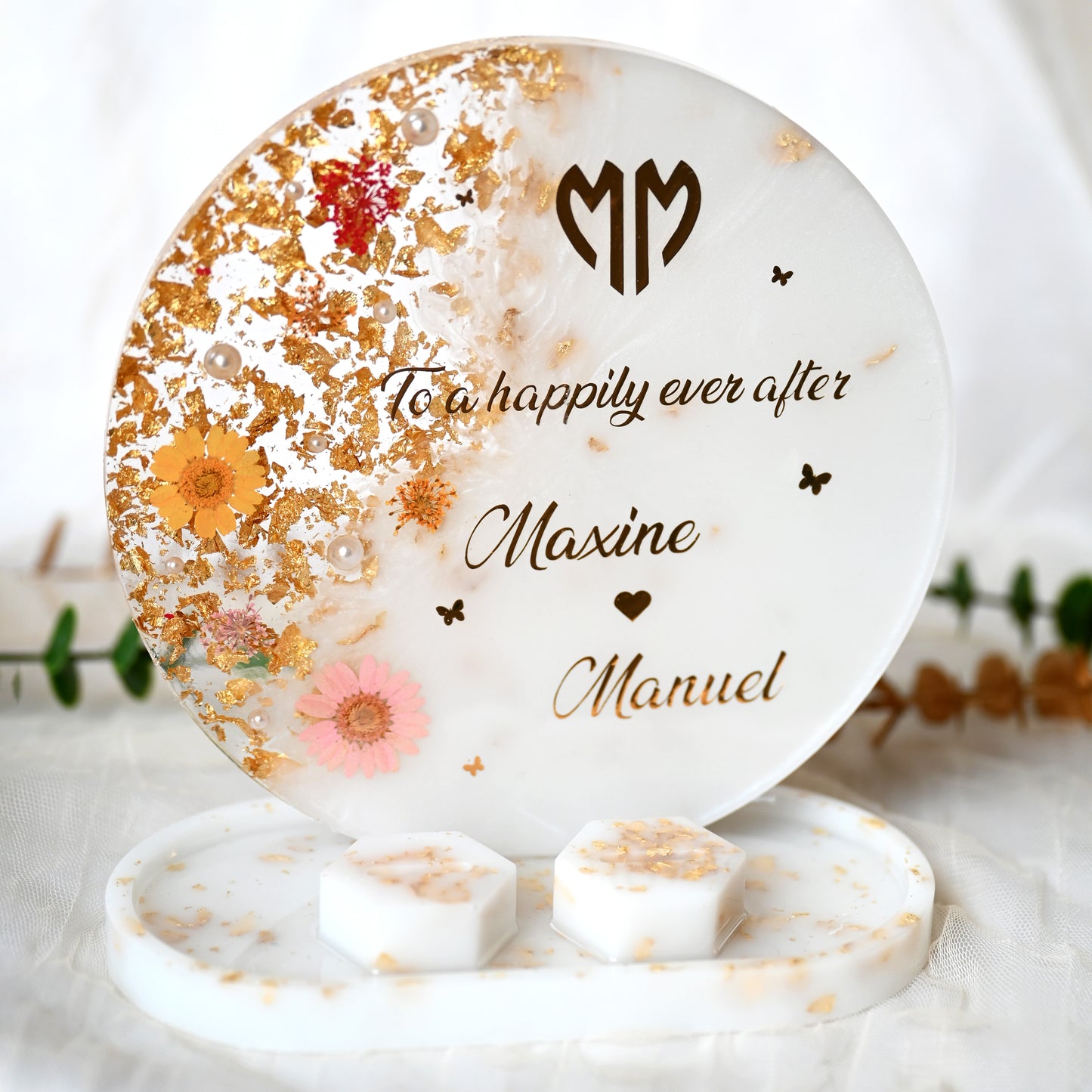 Personalised Wedding Resin Frame | Jewellery Tray & Ring Holders